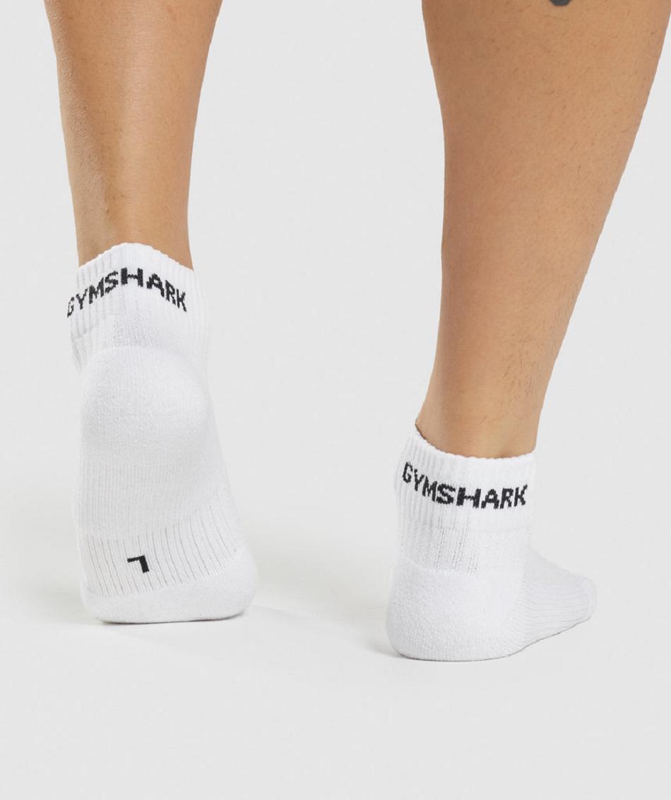 Calcetines Gymshark Jacquard Quarter 3Pk Mujer Blancas | CO 3135MQZ